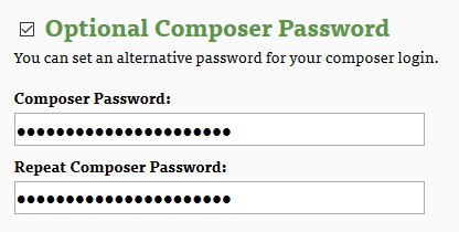 separate password for composer